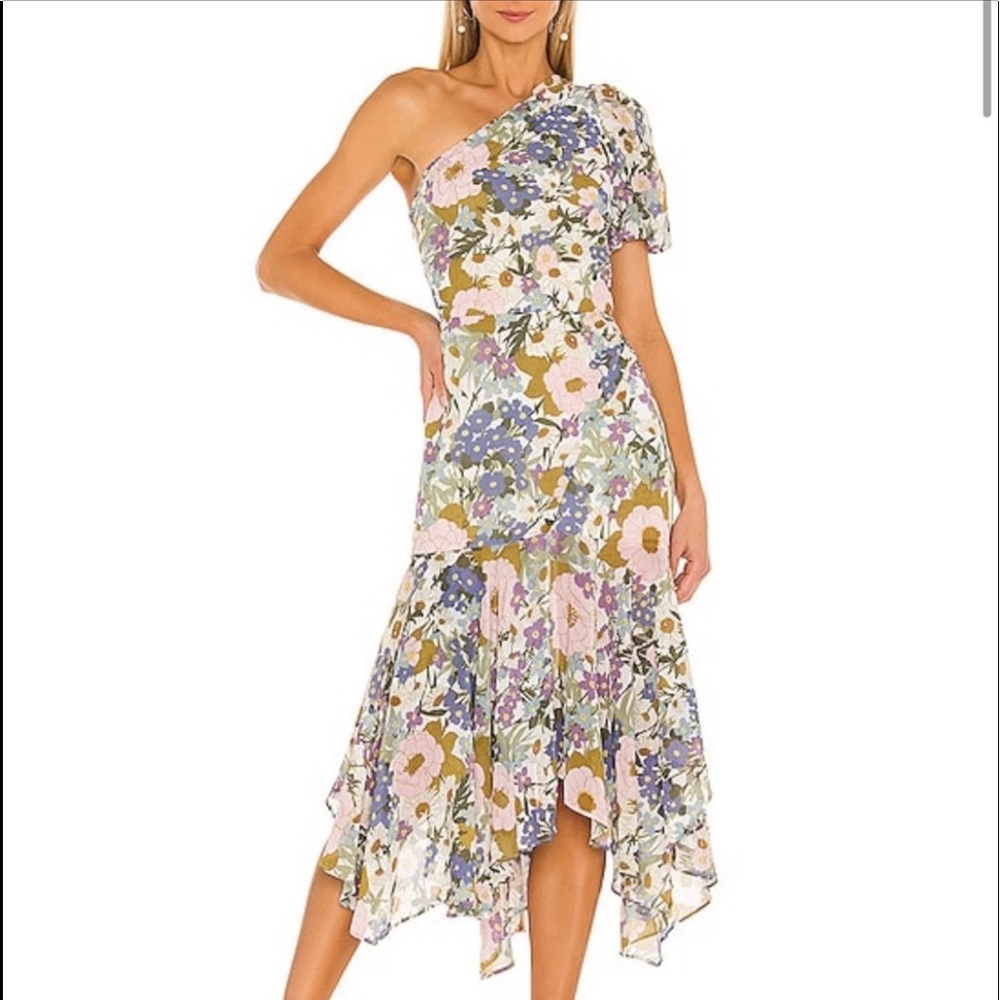 ASTR Santorini One Shoulder MIDI Dress